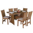 Ver imagem 1 de Conjunto Mesa Retangular Manuela com 6 Cadeiras Paraty Bagum Bege Freijó