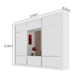 Guarda-Roupa Casal com Espelho 3 Portas de Correr Lotse Espresso Móveis - 3