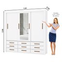 Ver imagem 4 de Guarda-Roupa Casal com Espelho 3 Portas de Correr Anjos
