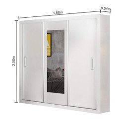 Guarda-Roupa Casal com Espelho 3 Portas de Correr Bahia - 4