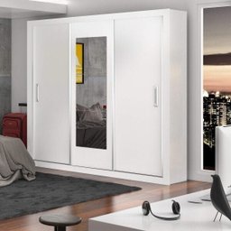 Guarda-Roupa Casal com Espelho 3 Portas de Correr Bahia - 2