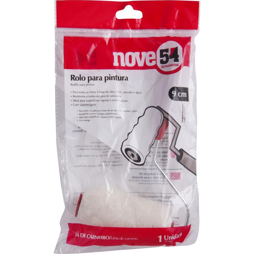 Rolo para pintura lã de carneiro 09cm com suporte - Nove54 - 3