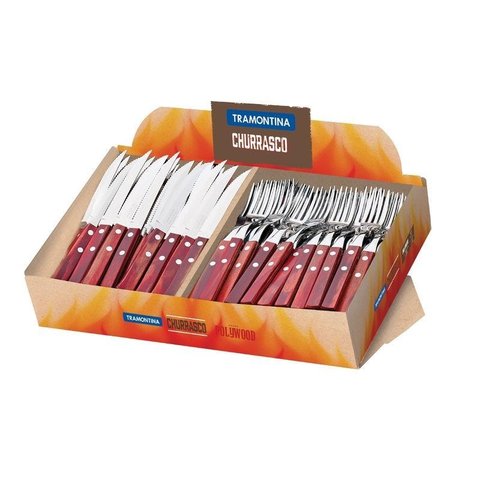 Jogo De Garfo E Faca Tramontina Polywood 140 Peças