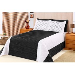 Cobre Leito Poly Casal Super King 5 Peças Preto - 1