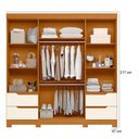 Ver imagem 4 de Guarda Roupa Solteiro Vivacce 4 Portas de Bater com Espelho e Cômoda Sapateira 4 Gavetas MDP