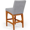 Ver imagem 7 de Kit 03 Banquetas Baixa para Cozinha Bancada Bar Sala Jantar Fixa Mila L02 Suede Cinza - Lyam Decor