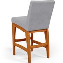 Ver mais imagens de Kit 03 Banquetas Baixa Para Cozinha Bancada Bar Sala Jantar Fixa Mila L02 Suede Cinza - Lyam Decor B