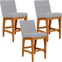 Ver imagem 2 de Kit 03 Banquetas Baixa para Cozinha Bancada Bar Sala Jantar Fixa Mila L02 Suede Cinza - Lyam Decor