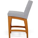 Ver imagem 7 de Kit 03 Banquetas Baixa Para Cozinha Bancada Bar Sala Jantar Fixa Mila L02 Suede Cinza - Lyam Decor B