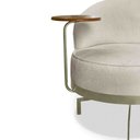 Ver imagem 7 de Poltrona Giratória Glamour Linho Boucle - Lucadi Home