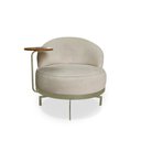 Ver imagem 6 de Poltrona Giratória Glamour Linho Boucle - Lucadi Home