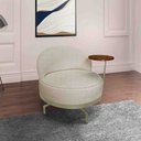 Ver imagem 2 de Poltrona Giratória Glamour Linho Boucle - Lucadi Home