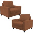 Ver imagem 1 de Kit 02 Poltronas Decorativa Para Sala De Estar E Recepção Malta L02 Bouclê Terracota - Lyam Decor