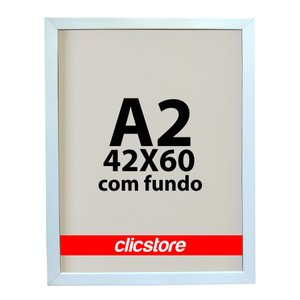 Moldura A2 42x60cm com Fundo sem Vidro Quadro Poster Foto:branco