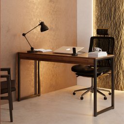 Mesa Escrivaninha Industrial Home Office Desk 90 Marrom - 1