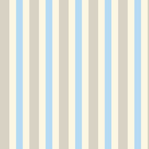 Papel de Parede Listrado Bege, Cinza e Azul - 3,00x0,50m