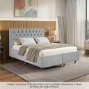Ver imagem 2 de Kit Cama Box Queen e Cabeceira em Madeira Maciça Estofada Espresso Móveis Cinza/Linho