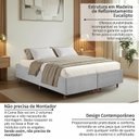 Ver mais imagens de Kit Cama Box Queen e Cabeceira em Madeira Maciça Estofada Espresso Móveis Cinza/Linho