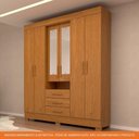 Ver imagem 5 de Guarda Roupa Casal 100% Mdf 6 Portas 3 Gavetas com Espelho Débora Acp Móveis Cinamomo