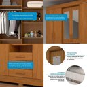 Ver imagem 4 de Guarda Roupa Casal 100% Mdf 6 Portas 3 Gavetas com Espelho Débora Acp Móveis Cinamomo