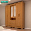 Ver imagem 2 de Guarda Roupa Casal 100% Mdf 6 Portas 3 Gavetas com Espelho Débora Acp Móveis Cinamomo