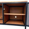 Rack de Madeira e Ferro Modelo Industrial com 2 Portas de Chapas - Cores Preto e Castanheira - 7