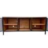 Rack de Madeira e Ferro Modelo Industrial com 2 Portas de Chapas - Cores Preto e Castanheira - 2