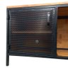Rack de Madeira e Ferro Modelo Industrial com 2 Portas de Chapas - Cores Preto e Castanheira - 4