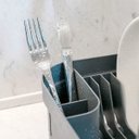 Ver imagem 4 de Escorredor de Louça Trium Plástico Vazado Pia Cozinha Pratos Talheres Plástico 40x31x12 Preto ou