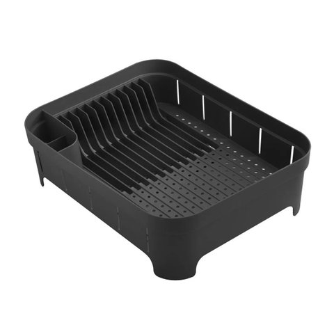 Escorredor de Louça Trium Plástico Vazado Pia Cozinha Pratos Talheres Plástico 40x31x12 Preto ou