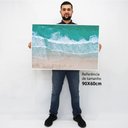 Ver imagem 2 de Quadro Decorativo Praia Mar Azul em tela Canvas TACOLADO PAPEL DE PAREDE Moldura Flutuante 4,5cm Fre