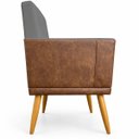 Ver mais imagens de Kit 2 Poltronas Decorativa para Sala Recepção Escritório Assento Confortável Lis Suede e Corino