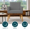 Ver imagem 3 de Kit 2 Poltronas Decorativa para Sala Recepção Escritório Assento Confortável Lis Suede e Corino