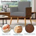 Ver imagem 2 de Kit 2 Poltronas Decorativa para Sala Recepção Escritório Assento Confortável Lis Suede e Corino
