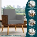 Ver imagem 4 de Kit 2 Poltronas Decorativa para Sala Recepção Escritório Assento Confortável Lis Suede e Corino