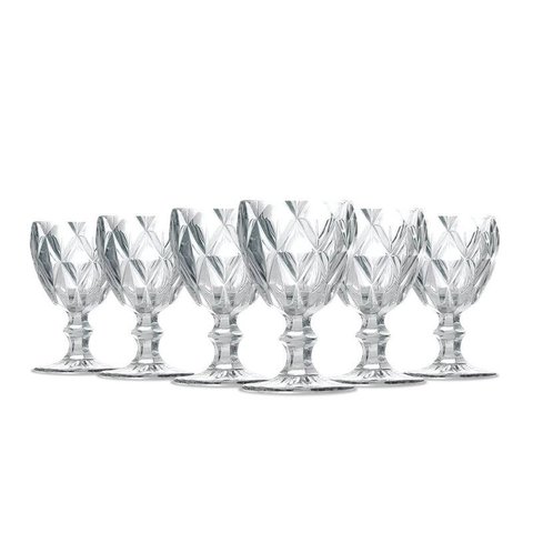 Jogo de Taças Água Diamante Clear 260Ml Vidro Class Home