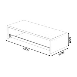 Cabideiro Mdf de Parede Arara  Para Espaços Pequenos - 60 cm Nicho Moderno Preto - 2