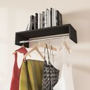 Ver imagem 1 de Cabideiro Mdf de Parede Arara  Para Espaços Pequenos - 60 cm Nicho Moderno Preto