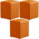 Ver imagem 1 de Kit 03 Puffs Quadrado Decorativo L02 Couríssimo Whisky - Lyam Decor