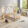 Mini Cama Montessoriana Giulia Madeira Maciça e MDF com Grade e Telhado Casatema MadeiraOriginals - 1