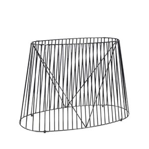 Base de Mesa Pisa Oval Raiada 150 X 60 Cm Metal Preto