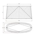 Ver imagem 2 de Base de Mesa Pisa Oval Raiada 150 X 60 Cm Metal Preto