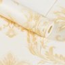 Papel De Parede Importado Dekor Lavável Vinílico Texturizado Arabesco Bege Com Dourado - Rolo 53cm x - 3