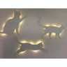 Kit Trio Gatos Luminárias LED Branco Quente MDF Branco - 1