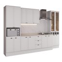 Ver imagem 5 de Cozinha Milla Crisp 15 Portas 3 Gavetas MDF 340cm Branco Móveis Carraro