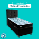 Ver imagem 4 de Kit Cama Box Bau + Cabeceira + Colchão Solteiro Molas Ensacadas - Life Gold - Paropas