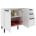 Ver imagem 7 de Balcao para Pia sem Tampo 120 Cm Mdf 2 Portas 3 Gavetas Cz3300 Branco Tecno Mobili
