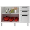 Ver imagem 5 de Balcao para Pia sem Tampo 120 Cm Mdf 2 Portas 3 Gavetas Cz3300 Branco Tecno Mobili