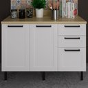 Ver imagem 2 de Balcao para Pia sem Tampo 120 Cm Mdf 2 Portas 3 Gavetas Cz3300 Branco Tecno Mobili