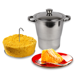 Cuscuzeira Inox 16cm Individual Pequena Fratelli Panela de Cuscuz Nordestino com Tampa - 3